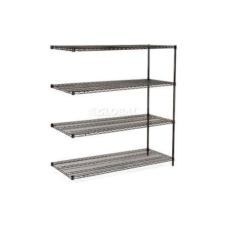 Nexel    Black Epoxy Wire Shelving Add-On 60W X 24D X 86H